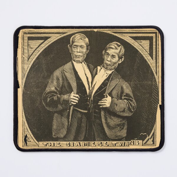 Item preview, A portrait of 'The Siamese Twins' Chang and Eng Bunker, newspaper clipping (1868) designed and sold by monsterplanet.