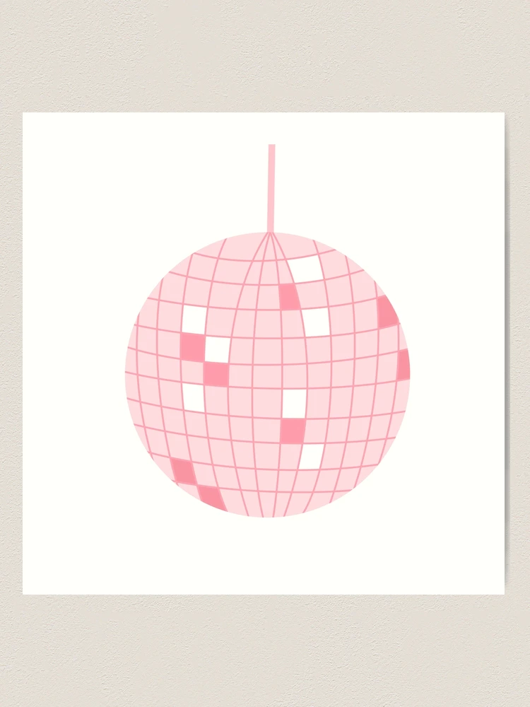 Pink and Peach Disco Ball Print — Not Sorry Art