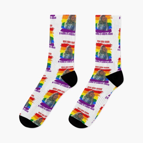 Item preview, OMG You Guys I Said I Hated Figs LGBT Jesus Meme Pride Flag Colors designed and sold by LuckyKermit.