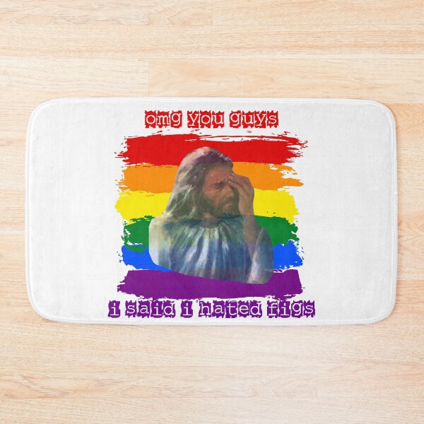 Item preview, OMG You Guys I Said I Hated Figs LGBT Jesus Meme Pride Flag Colors designed and sold by LuckyKermit.