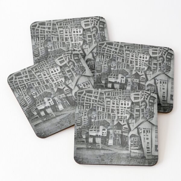 Item preview, Abstract Town, Modern Monochrom Art, Black and White Print designed and sold by InnaPo ⭐⭐⭐⭐⭐.
