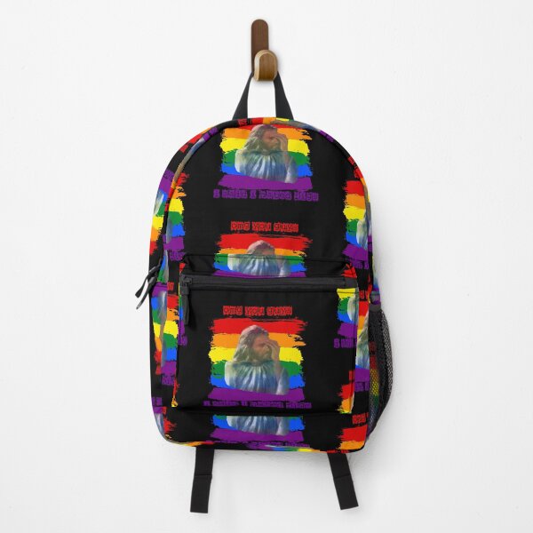 Item preview, OMG You Guys I Said I Hated Figs LGBT Jesus Meme Pride Flag Colors In Black designed and sold by LuckyKermit.