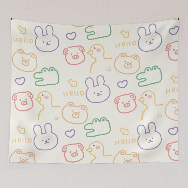Item preview, Cute Pastel Kiddie Animals  designed and sold by Asterismr.