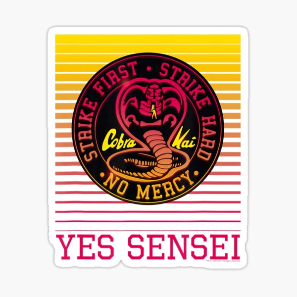 Aperçu de l'œuvre Cobra Kai Yes Sensei rétro dégradé créée et vendue par Yareli Hansen.