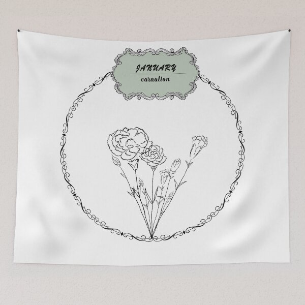 Item preview, january carnation flower  designed and sold by Rawan Alghunmien.