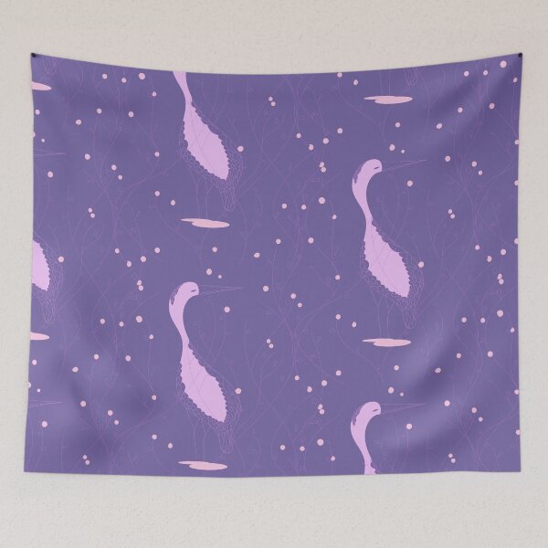 Item preview, Stork spring, background colors very peri designed and sold by Natairbrush.