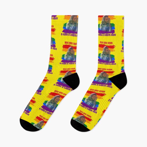 Item preview, OMG You Guys I Said I Hated Figs LGBT Jesus Meme Pride Flag Colors In Yellow designed and sold by LuckyKermit.