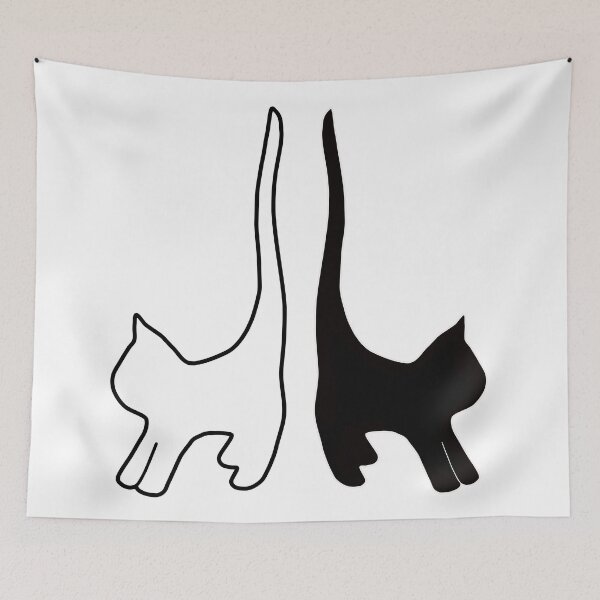 Item preview, Black and White Cat Silhouettes designed and sold by JulieSouster.