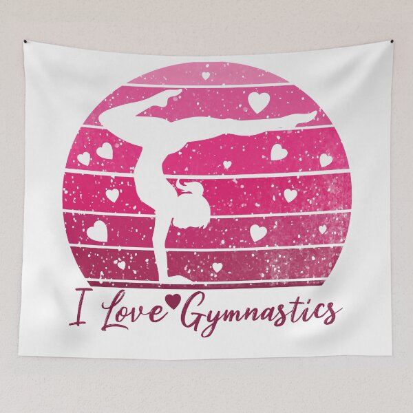 Item preview, I Love Gymnastics Vintage Gift For Acrobatic Gymnasts designed and sold by NawalMagdy.