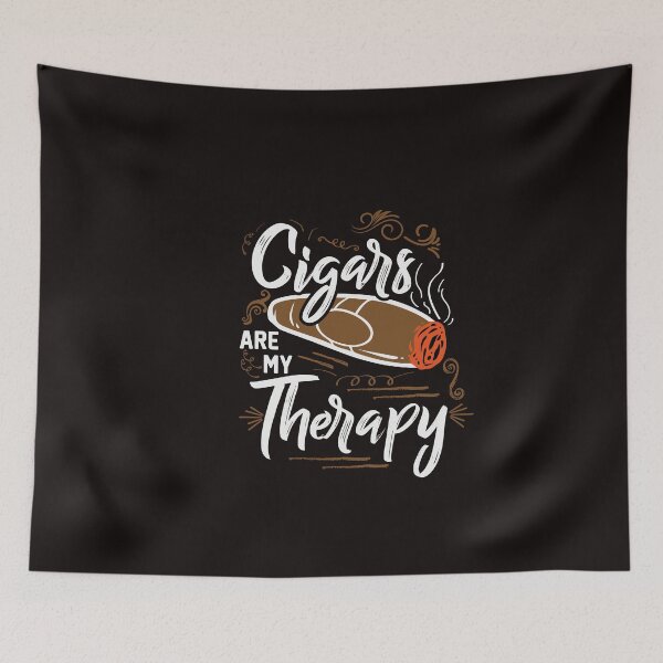 Artikelvorschau, Zigarre Therapie Spruch Rauchen Retro Logo T shirt entworfen und verkauft von Timcito.