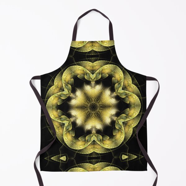 Item preview, Fractal flower head in green and yellow designed and sold by effervescence.