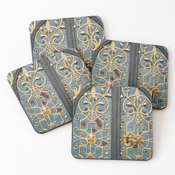Item preview, Blue and Gold Door Gate Closeup designed and sold by ppolecho.