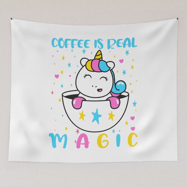 Item preview, coffe is real magic-funny animals typography designed and sold by Hartics.