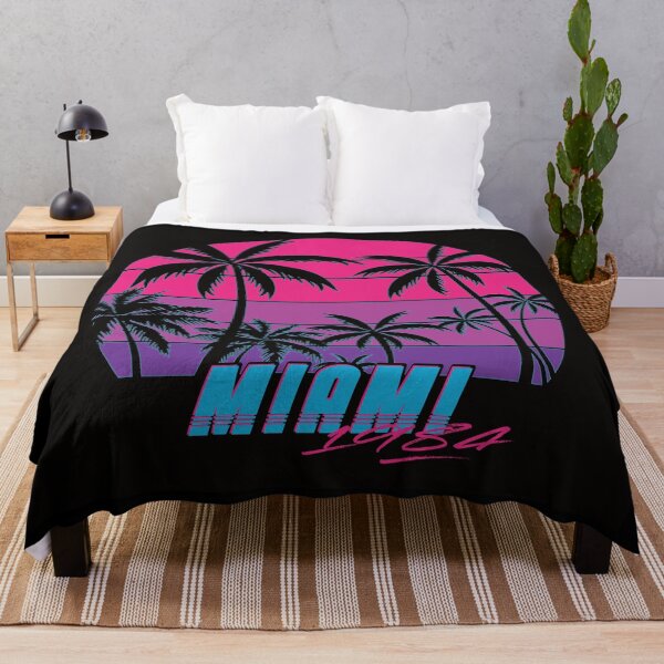 Vista previa del artículo con la obra «Miami 1984 Puesta de sol de onda de vapor de neón retro», diseñado y vendido por AfropunkDesigns.