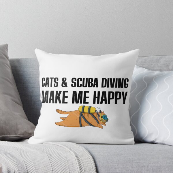 Item preview, Cats and Scuba Diving Make me happy - Scuba Diving and Cats - for cats & scuba diving lovers designed and sold by Live  Today.