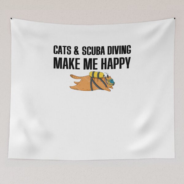 Item preview, Cats and Scuba Diving Make me happy - Scuba Diving and Cats - for cats & scuba diving lovers designed and sold by Live  Today.