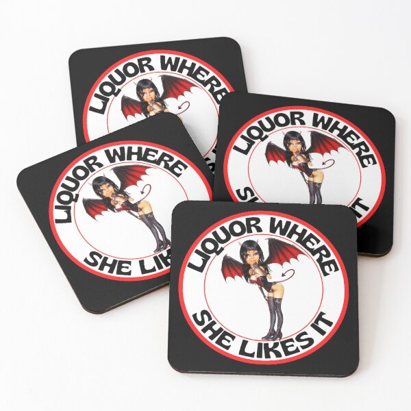 Item preview, Funny Liquor Where She Likes It Round Devil Woman designed and sold by RGRamsey.