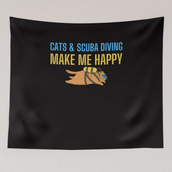 Item preview, Cats and Scuba Diving Make me happy - Scuba Diving and Cats - for cats & scuba diving lovers designed and sold by Live  Today.