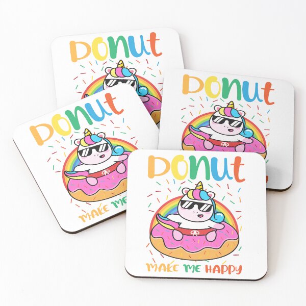 Item preview, donut make me happy-funny animals typography designed and sold by Hartics.
