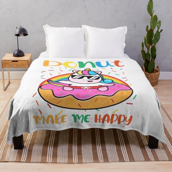 Item preview, donut make me happy-funny animals typography designed and sold by Hartics.