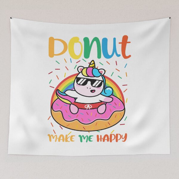 Item preview, donut make me happy-funny animals typography designed and sold by Hartics.