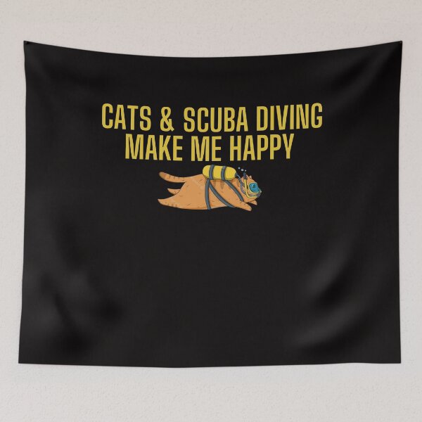 Item preview, Cats and Scuba Diving Make me happy - Scuba Diving and Cats - for cats & scuba diving lovers designed and sold by Live  Today.