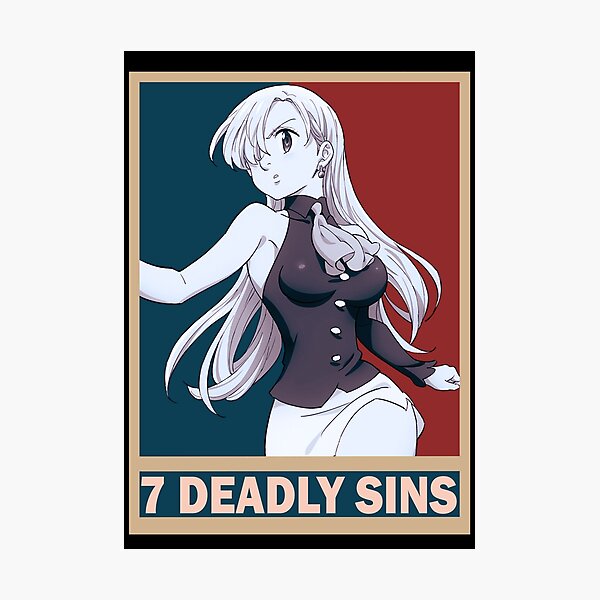 Elizabeth Liones Seven Deadly Sins Nanatsu No Taizai Vintage Vector Design Photographic Print