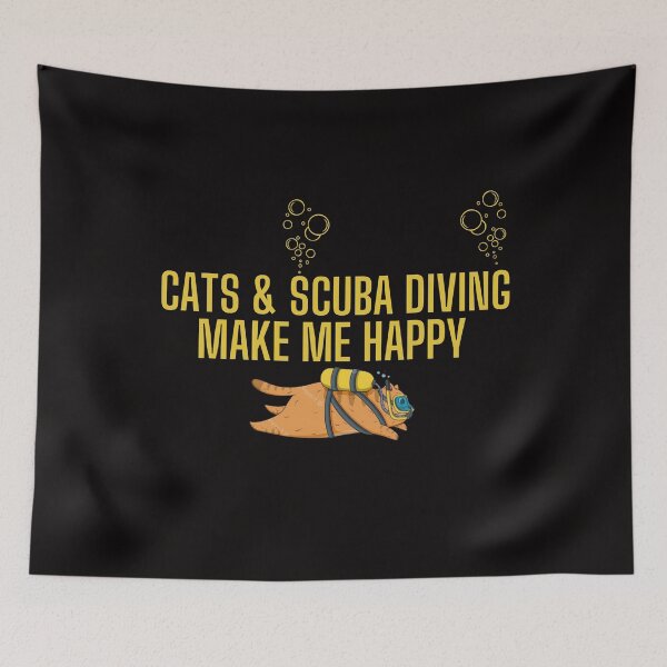 Item preview, Copy of Cats and Scuba Diving Make me happy - Scuba Diving and Cats - for cats & scuba diving lovers designed and sold by Live  Today.