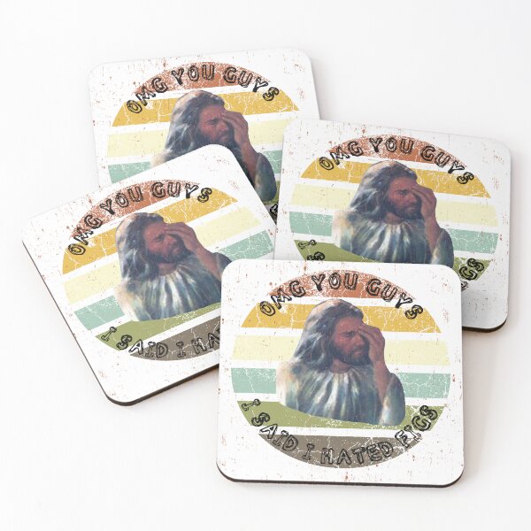 Item preview, OMG You Guys I Said I Hated Figs LGBT Jesus Meme Retro Sunset Red Grunge Effect designed and sold by LuckyKermit.