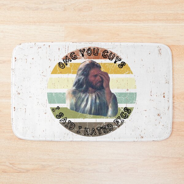 Item preview, OMG You Guys I Said I Hated Figs LGBT Jesus Meme Retro Sunset Red Grunge Effect designed and sold by LuckyKermit.