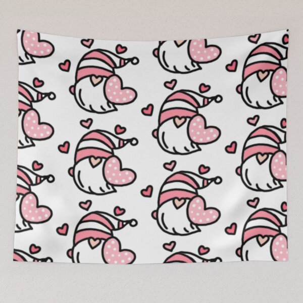 Item preview, Pink valentine gnome with hearts clipart  designed and sold by vyascreations.