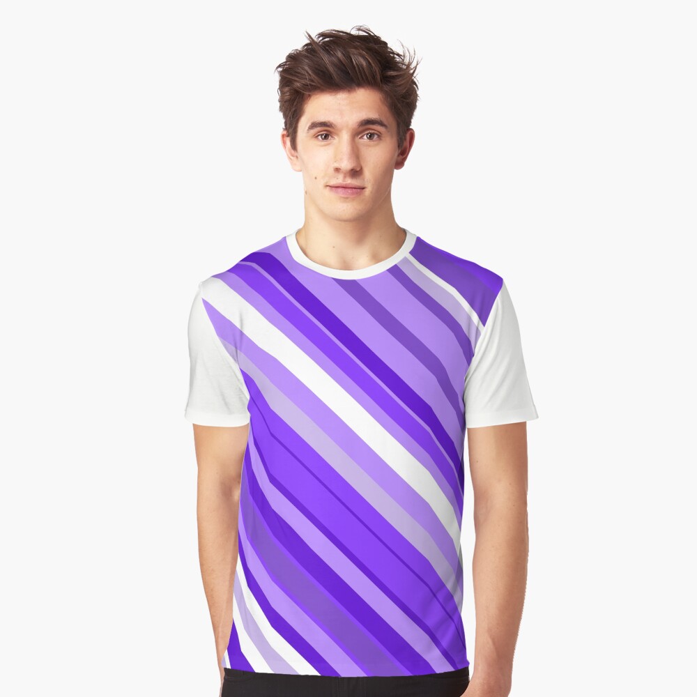 white and purple t shirt