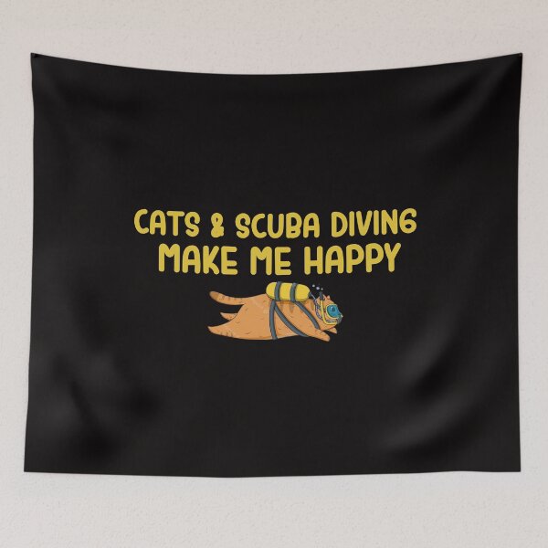 Item preview, Cats and Scuba Diving Make me happy - Scuba Diving and Cats - for kids - cats & scuba diving lovers  designed and sold by Live  Today.