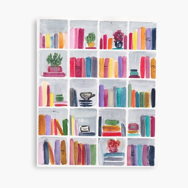 Colorful Bookcase Canvas Print