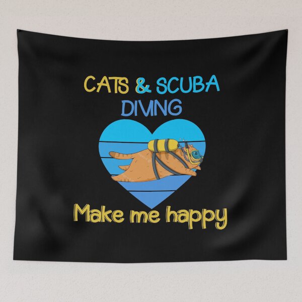 Item preview, Cats and Scuba Diving Make me happy - Scuba Diving and Cats - for kids - cats & scuba diving lovers  designed and sold by Live  Today.