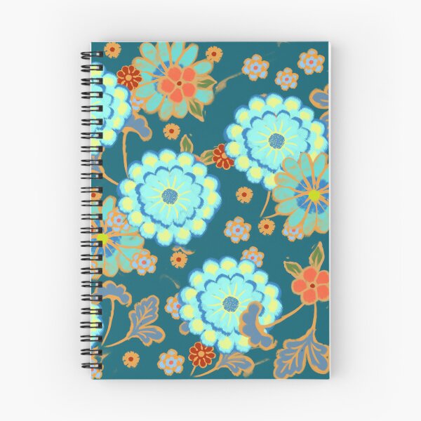 Item preview, Beautiful blue turquoise and red flower pattern designed and sold by Mary Jane Lange.