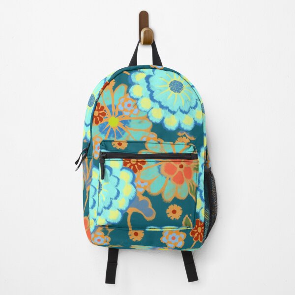 Item preview, Beautiful blue turquoise and red flower pattern designed and sold by Mary Jane Lange.