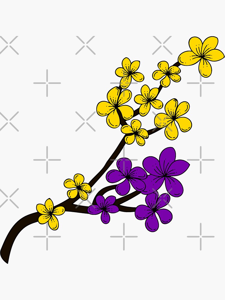 "Subtle Intersex Pride Flowers. Intersex flowers 3" Sticker for Sale by