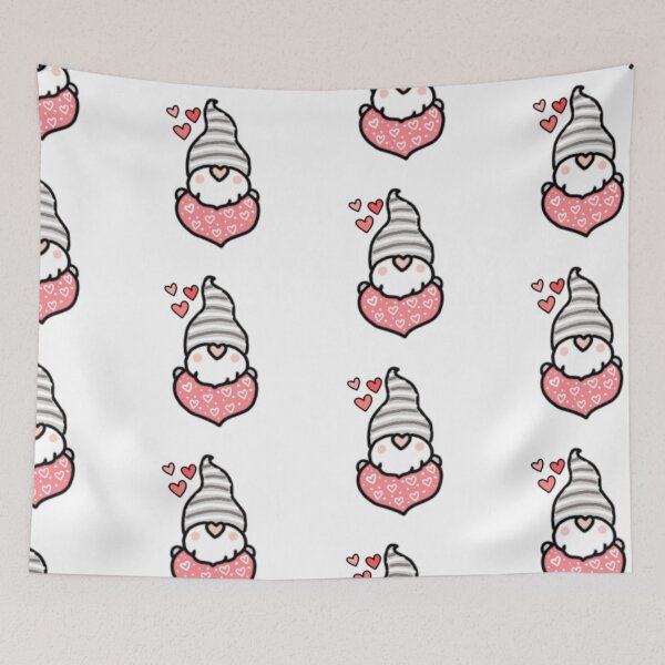 Item preview, Pink valentine gnome with hearts clipart  designed and sold by vyascreations.
