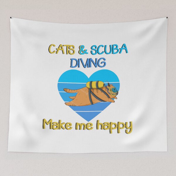 Item preview, Cats and Scuba Diving Make me happy - Scuba Diving and Cats - for kids - cats & scuba diving lovers  designed and sold by Live  Today.
