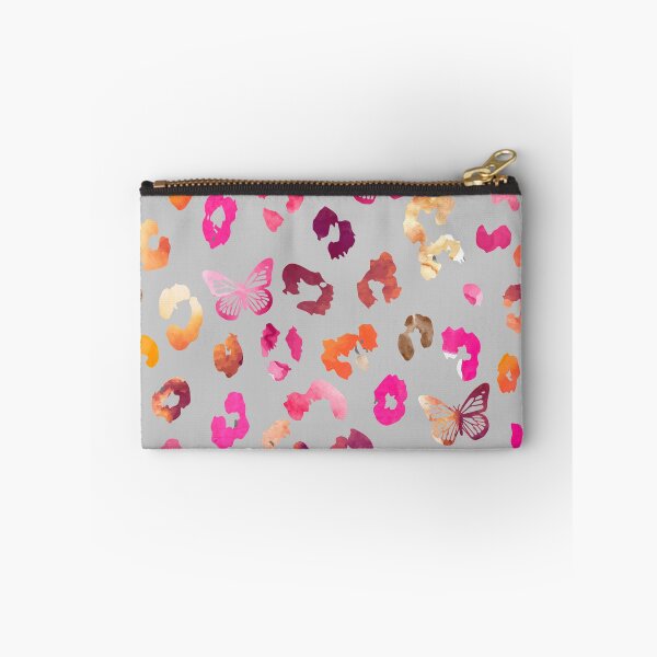 Item preview, Leopard Butterfly Grey Pink Pattern designed and sold by LIRAZ ZIV.