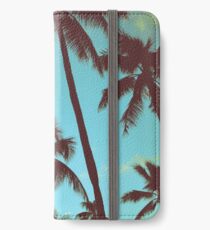 Vintage tropische Palmen iPhone Flip-Case/Hülle/Klebefolie
