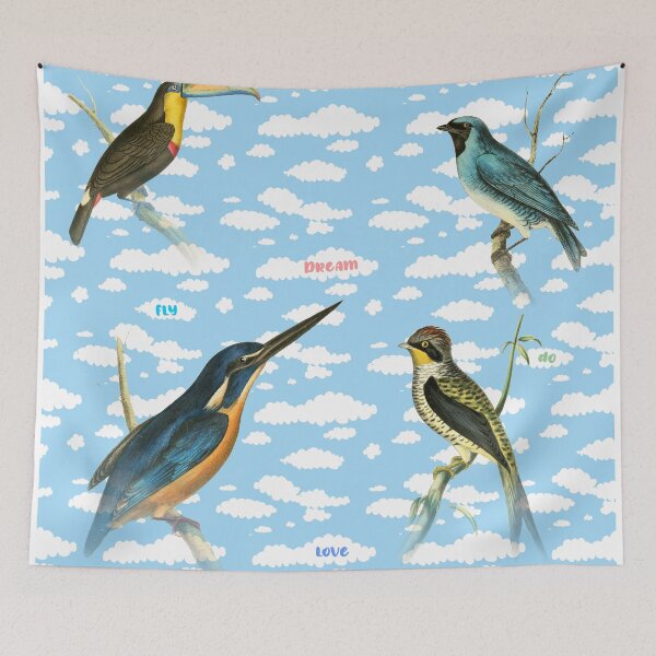 Item preview, Vintage Birds clouds sky pattern designed and sold by angelisart.