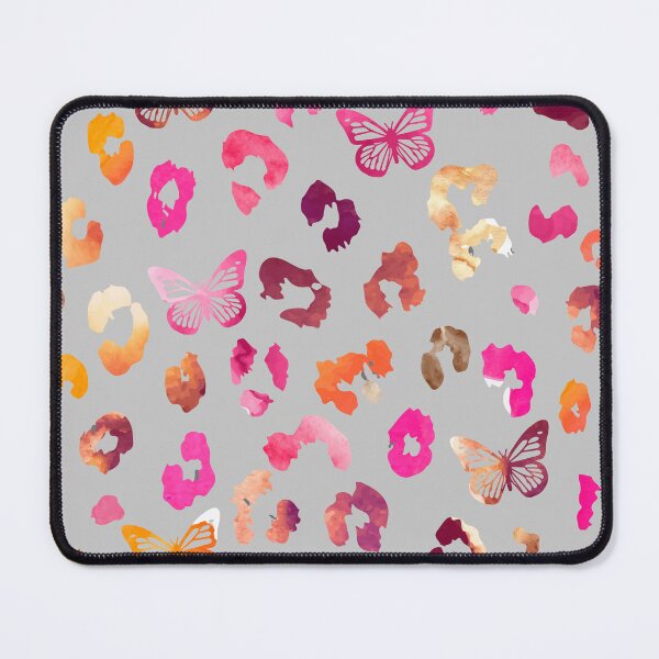 Item preview, Leopard Butterfly Grey Pink Pattern designed and sold by LIRAZ ZIV.