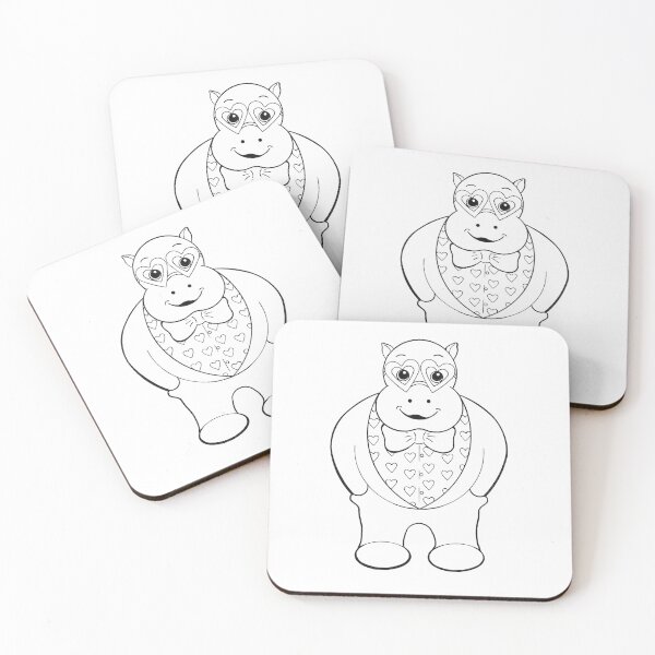 Item preview, Color Your Own Extreme Valentine Hippo designed and sold by GrandpaH.