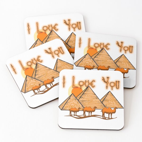 Item preview, " I Love You " In Hieroglyphics / Egyptian Hieroglyphics / Pyramids and Camels / Valentines Day , Birthday New Year Gift designed and sold by Man Of Pixels.