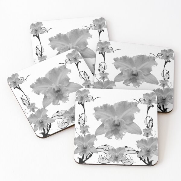Item preview, DECORATIVE GARDEN ORCHIDS GREY ABSTRACT ART designed and sold by sharlesart.