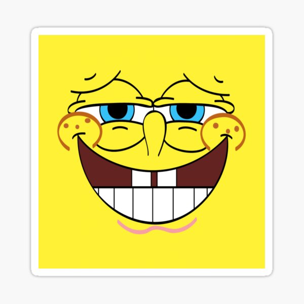 Spongebob funny face Sticker for Sale by stickers--Hakim