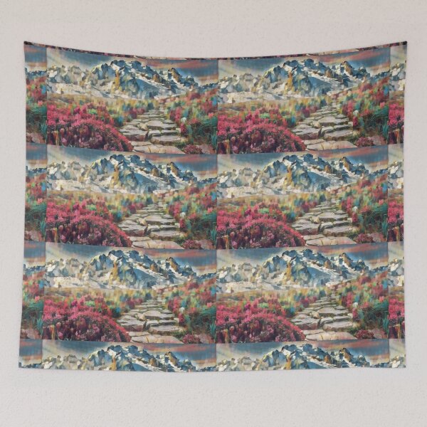 Item preview, Beautiful mountain garden landscape artwork designed and sold by DopeDesign111.