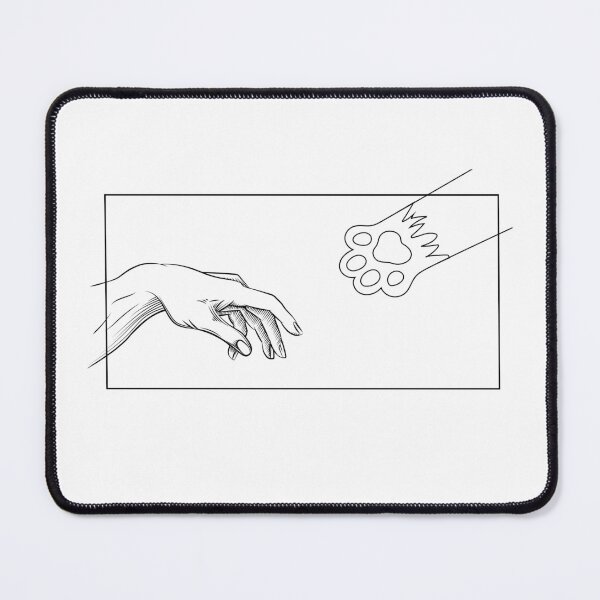 Item preview, Creation of Adam, Funny Cat Mom Shirt, Michaelangelo God's hands Cat, Minimalist Shirt, Cat Lover Gift for Women, Cat designed and sold by ilizindotcom.